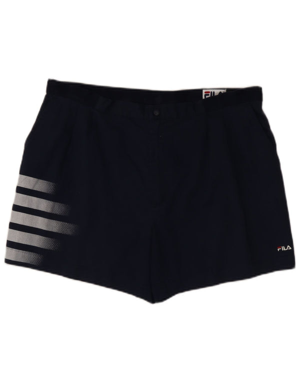 Fila Mens Pegged Casual Shorts IT 54 2XL W38  Navy Blue Striped Polyester