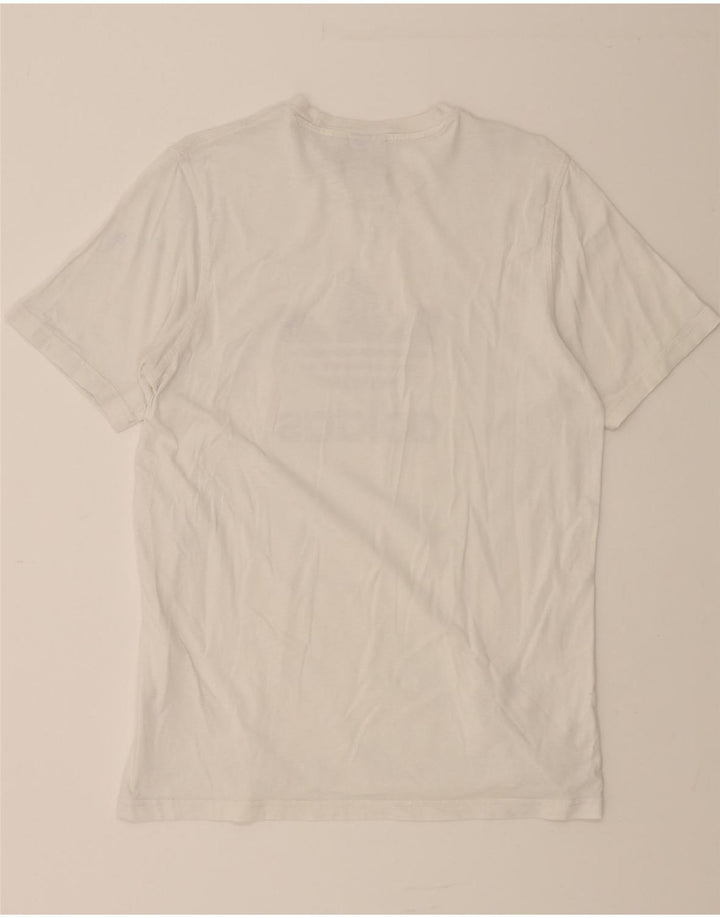 ADIDAS Mens Graphic T-Shirt Top Medium White Cotton Vintage Adidas and Second-Hand Adidas from Messina Hembry 