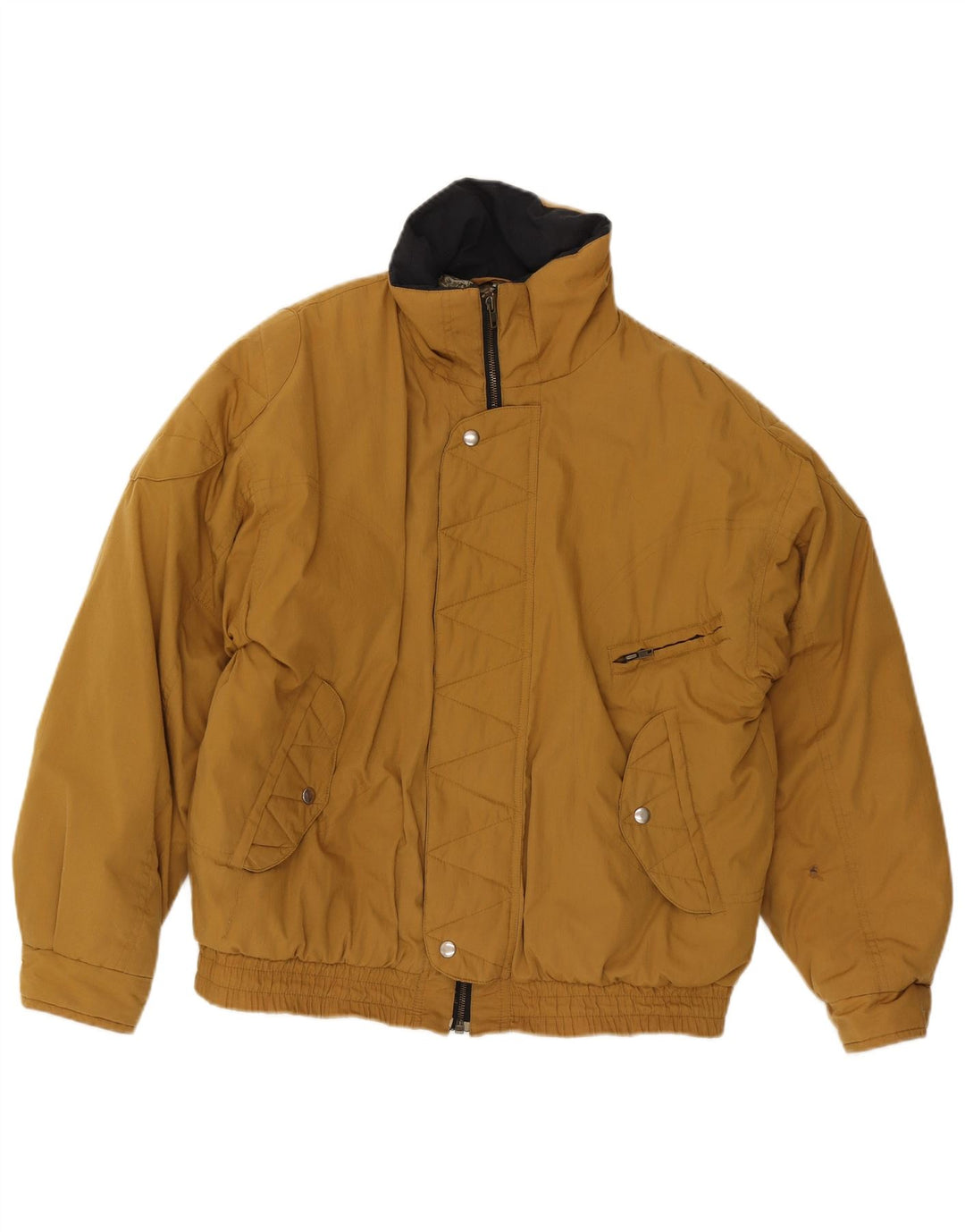 Vintage Mens Padded Bomber Jacket IT 48 Medium Brown
