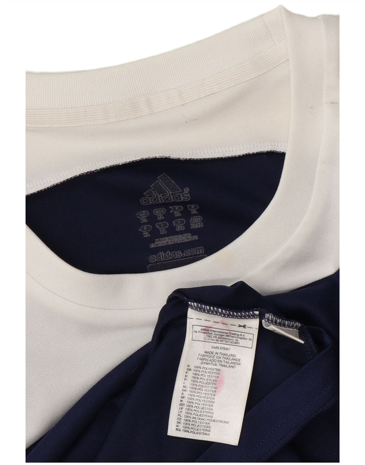 Adidas Mens Climalite T-Shirt Top XL Navy Blue Colourblock Polyester