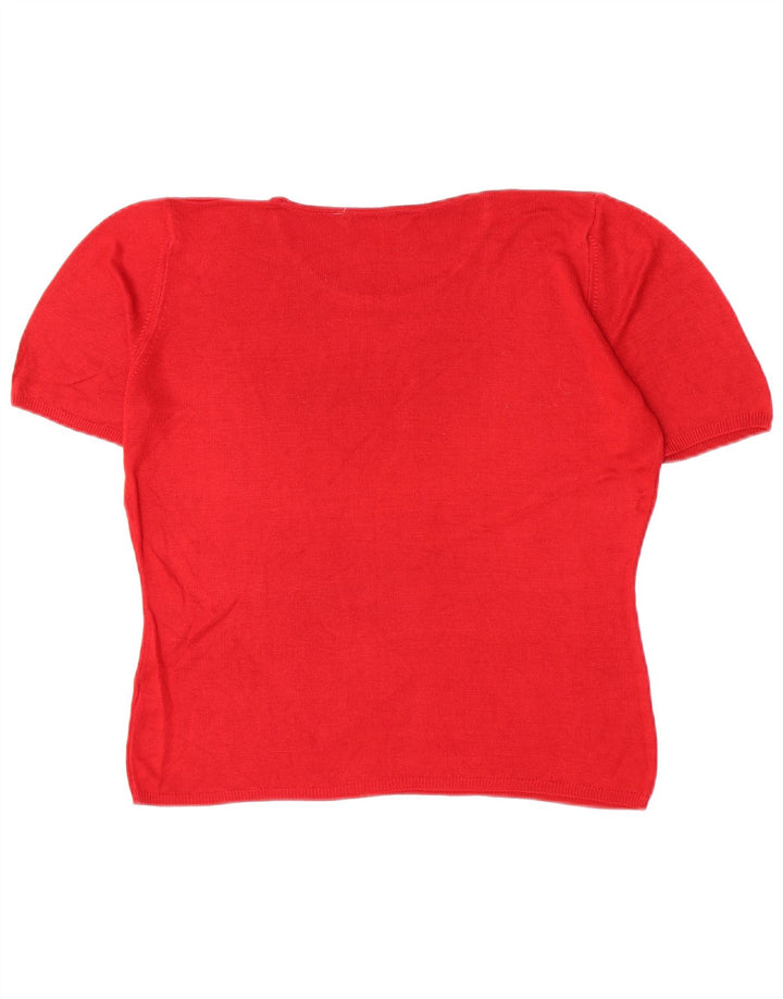 Marks & Spencer Womens T-Shirt Top UK 14 Large  Red Viscose