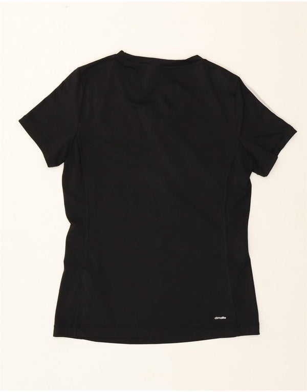 Adidas Womens Climalite T-Shirt Top UK 12/14 Medium Black Polyester