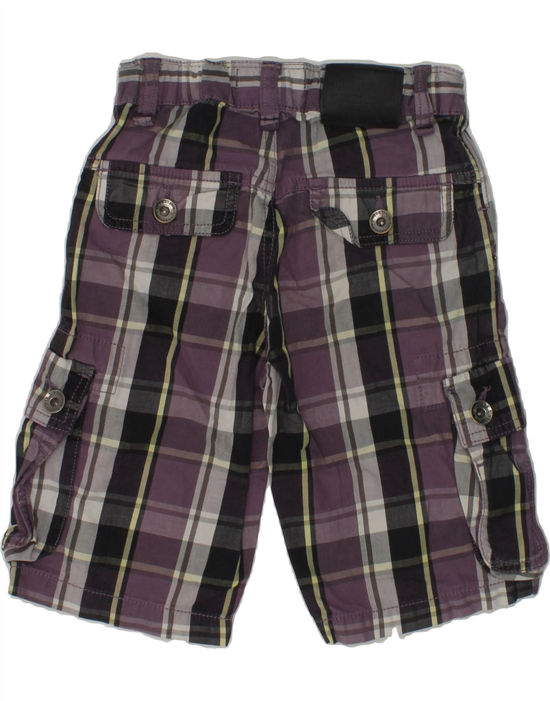 TIMBERLAND Boys Cargo Shorts 4-5 Years W20 Purple Check Cotton | Vintage Timberland | Thrift | Second-Hand Timberland | Used Clothing | Messina Hembry 