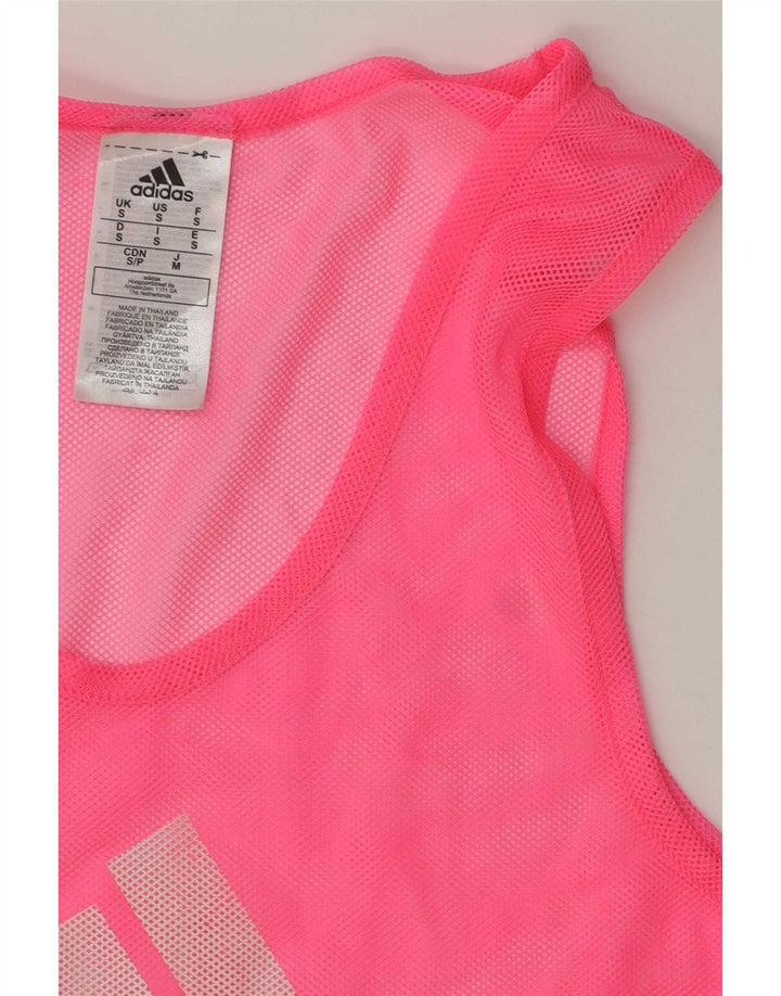 Adidas Womens Graphic Vest Top UK 10 Small Pink Polyester