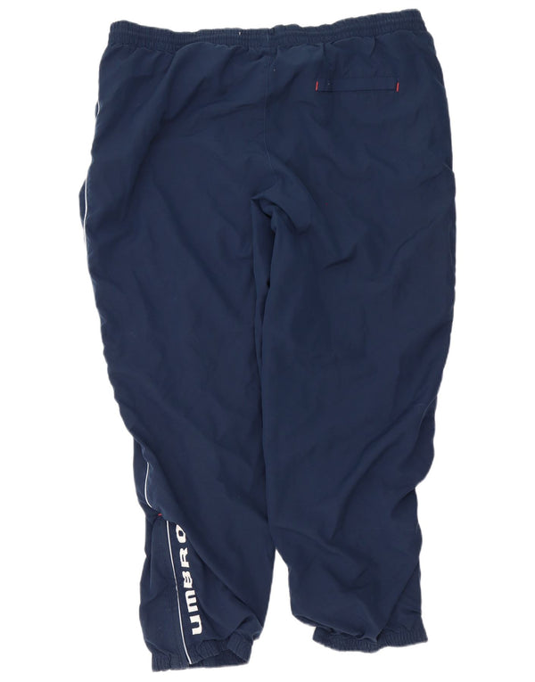 Umbro Mens Graphic Tracksuit Trousers Joggers XL Navy Blue Polyester