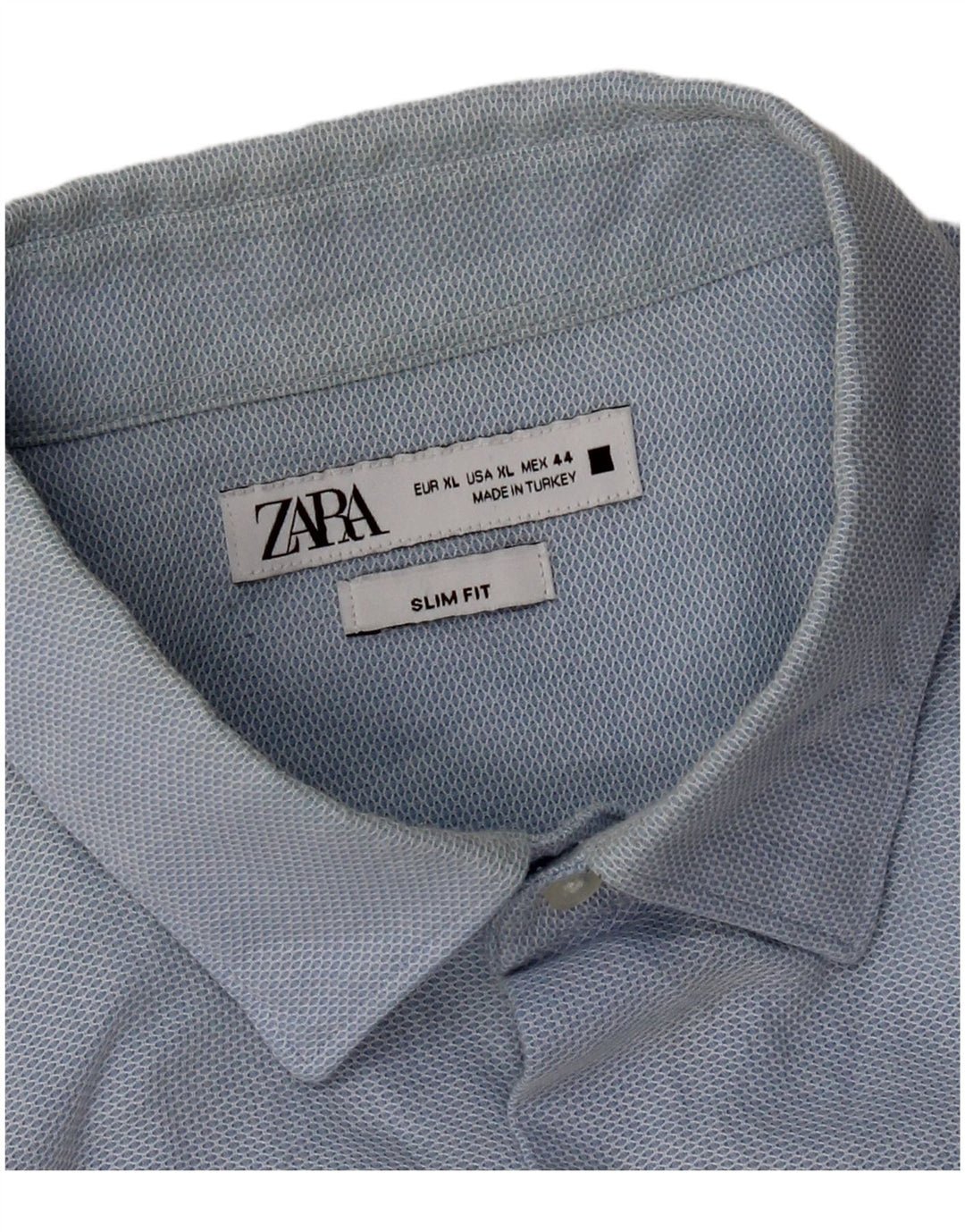 Zara Mens Slim Fit Shirt XL Blue