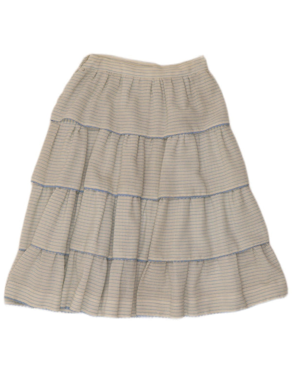 Vintage Womens Tiered Skirt W26 Small White Striped