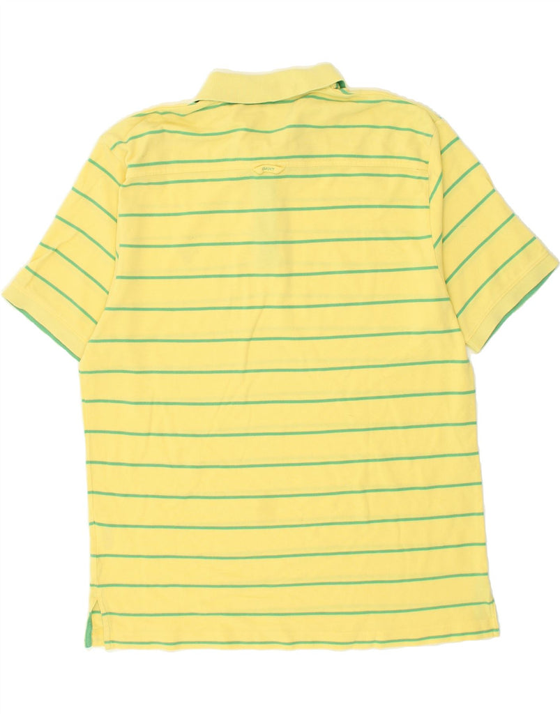 GANT Mens Polo Shirt XL Yellow Striped Cotton | Vintage Gant | Thrift | Second-Hand Gant | Used Clothing | Messina Hembry 