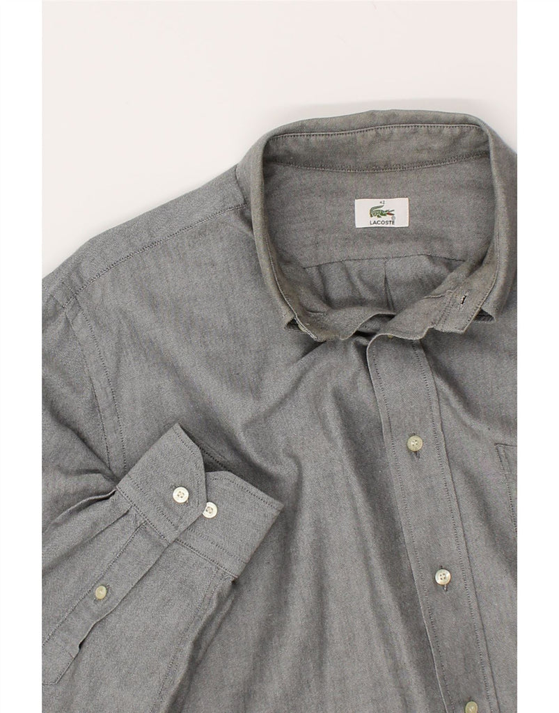 LACOSTE Mens Shirt Size 42 Large Grey Cotton | Vintage Lacoste | Thrift | Second-Hand Lacoste | Used Clothing | Messina Hembry 