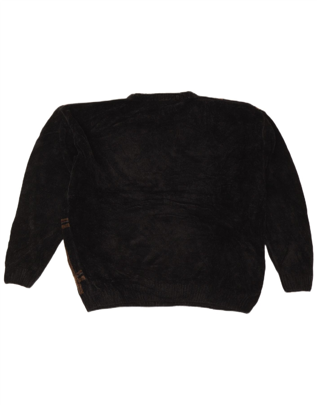 DOCKERS Mens Crew Neck Jumper Sweater XL Black Check Acrylic
