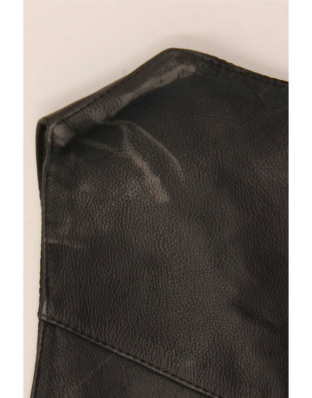 Vintage Mens Leather Waistcoat Medium Black