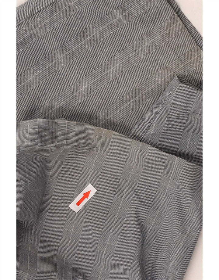 Marks & Spencer Mens Chino Shorts W36 Large Grey Check Cotton