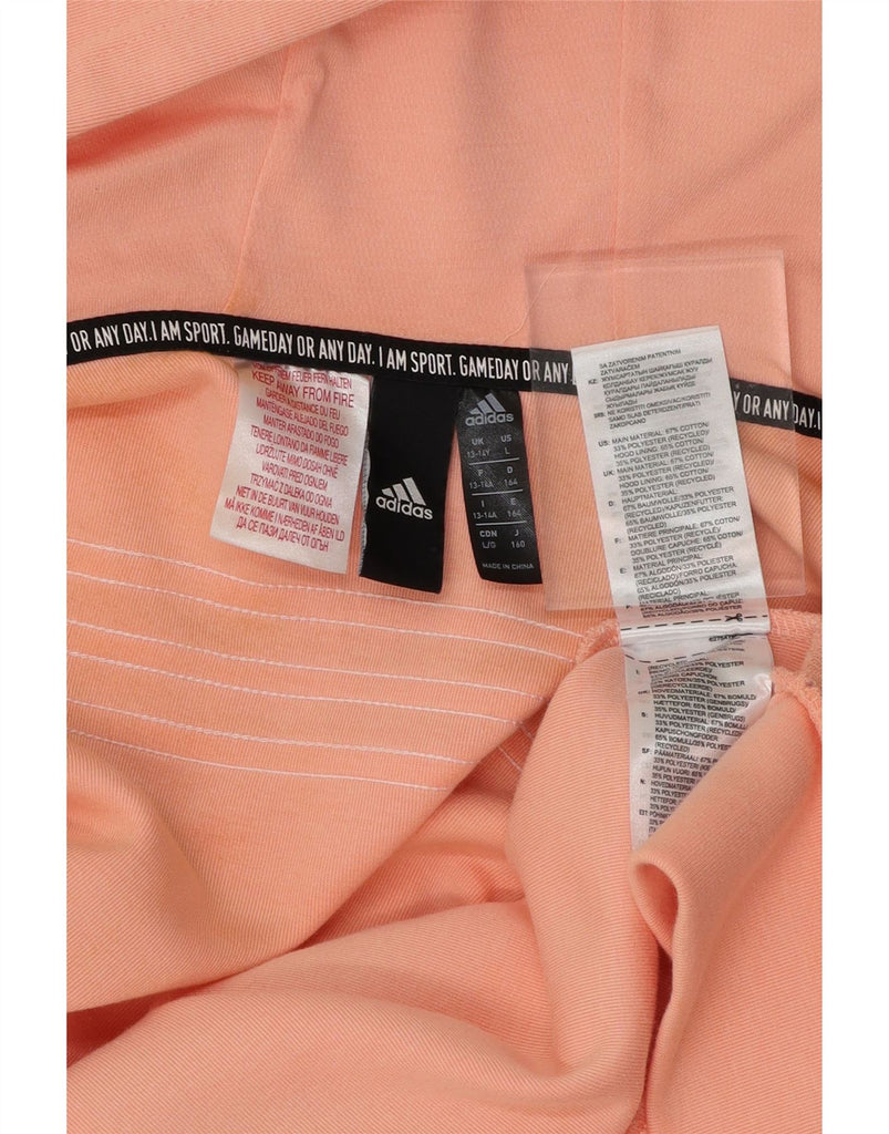 ADIDAS Girls Zip Hoodie Sweater 13-14 Years Pink Cotton Vintage Adidas and Second-Hand Adidas from Messina Hembry 