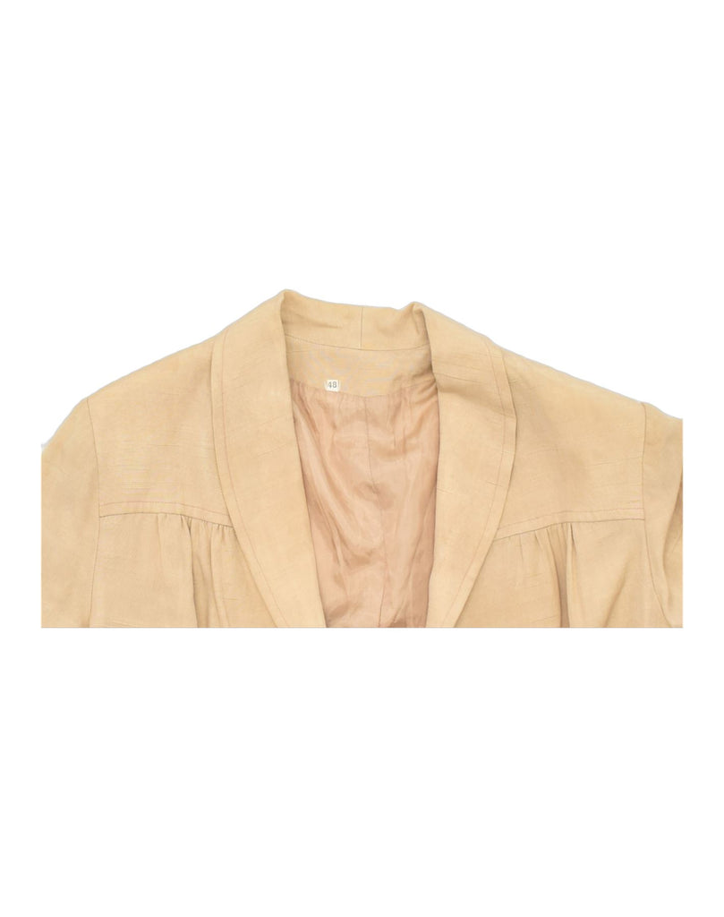 VINTAGE Womens Blazer Jacket IT 48 XL Beige Classic | Vintage | Thrift | Second-Hand | Used Clothing | Messina Hembry 