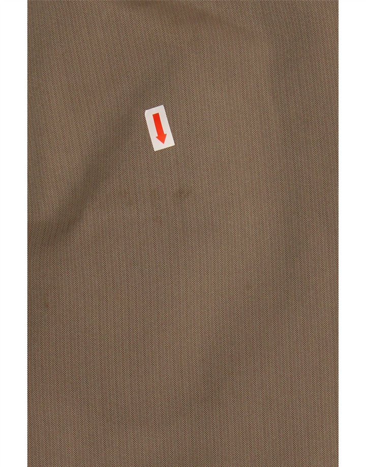 IZOD Mens Straight Chino Trousers W38 L32 Beige Herringbone Polyester