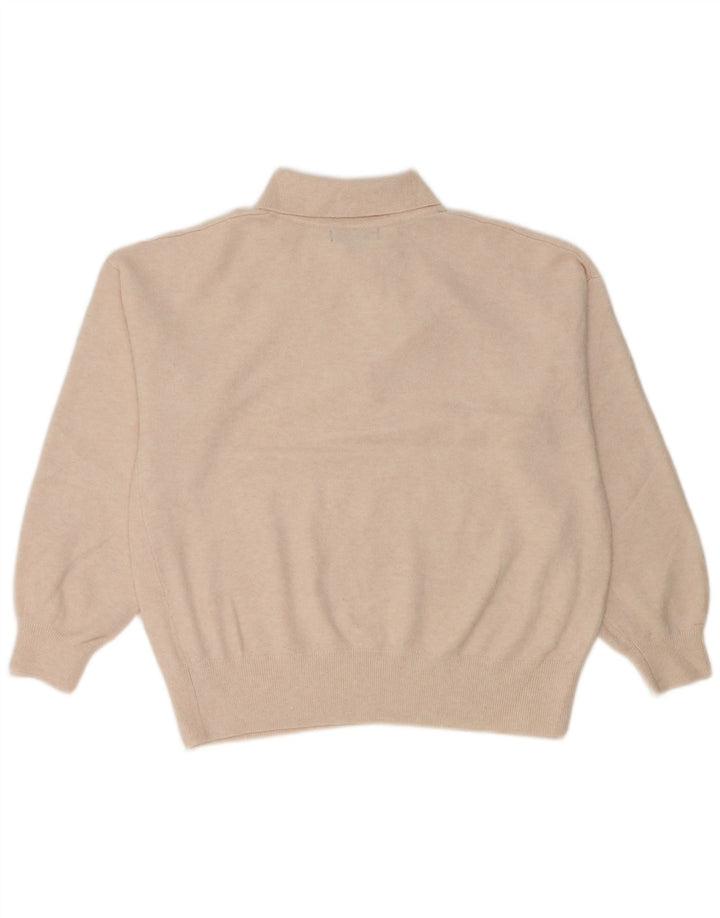 Marks & Spencer Womens Polo Neck Jumper Sweater UK 14 Medium Off White