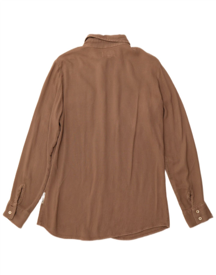 REPLAY Womens Shirt UK 12 Medium Brown