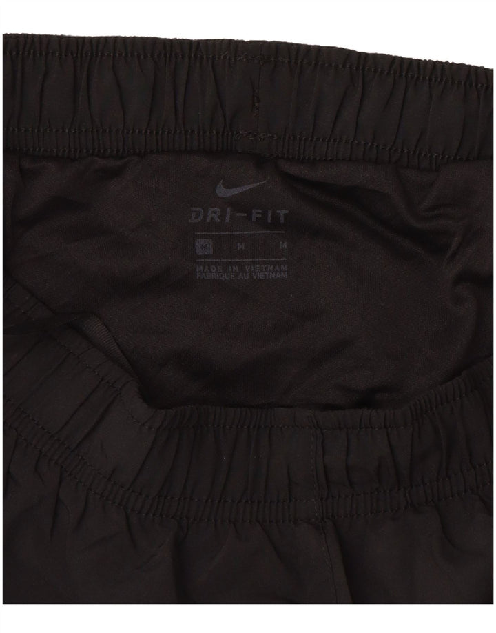 NIKE Womens Dri Fit Sport Shorts UK 12 Medium Black Colourblock Polyester