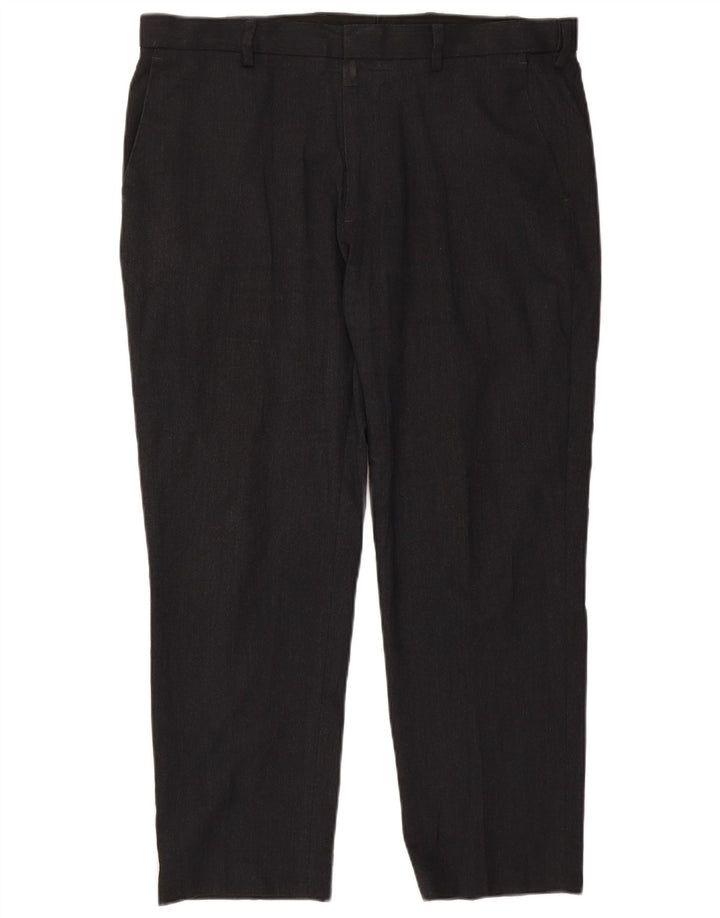 Marks & Spencer Mens Regular Fit Chino Trousers W38 L29 Black Polyester