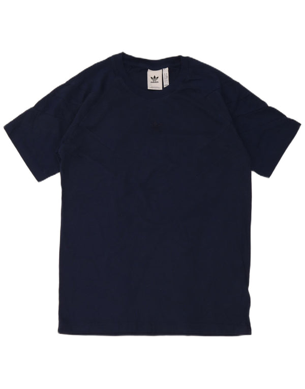 Adidas Mens T-Shirt Top Medium Navy Blue Cotton