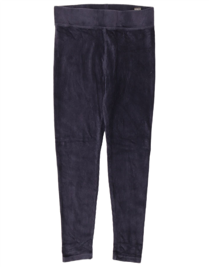 Marks & Spencer Womens Velour Leggings UK 12 Medium Navy Blue Cotton