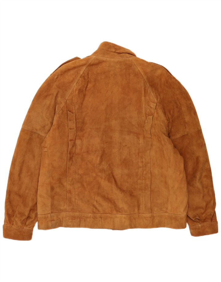 Fibok Mens Military Suede Jacket UK 42 XL Beige