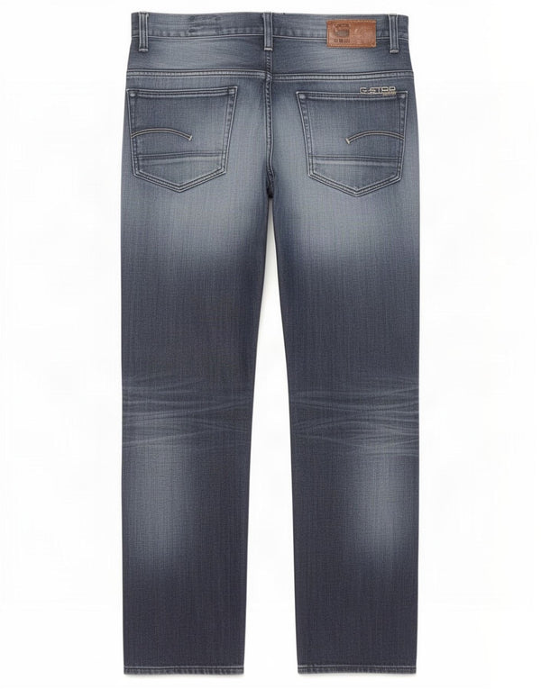 G-Star Mens Distressed Straight Jeans W34 L34 Blue Cotton