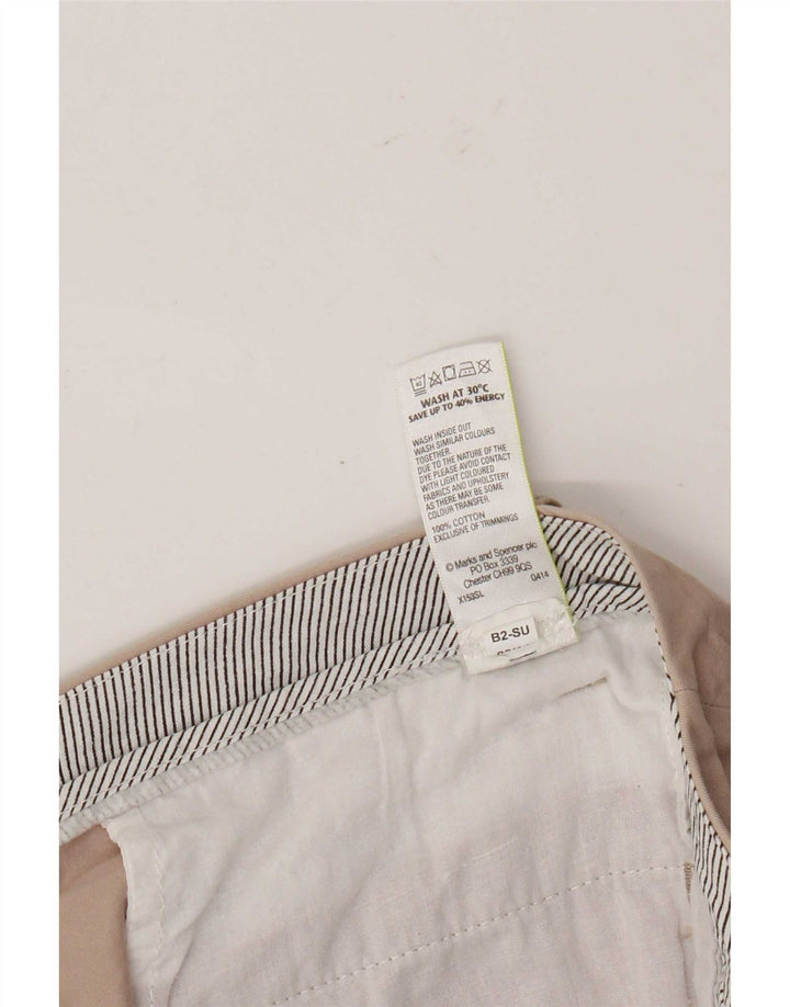 Marks & Spencer Womens Chino Shorts UK 12 Medium W32 Beige Cotton