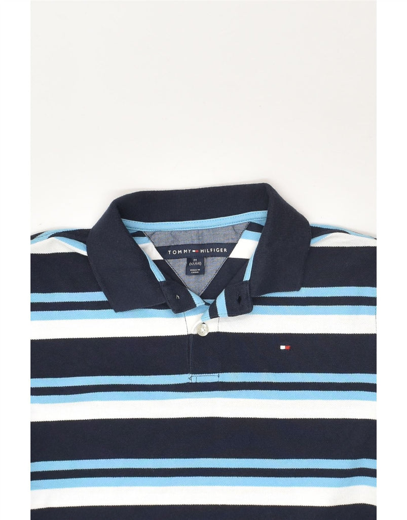 TOMMY HILFIGER Boys Polo Shirt 12-13 Years Medium  Navy Blue Striped | Vintage Tommy Hilfiger | Thrift | Second-Hand Tommy Hilfiger | Used Clothing | Messina Hembry 