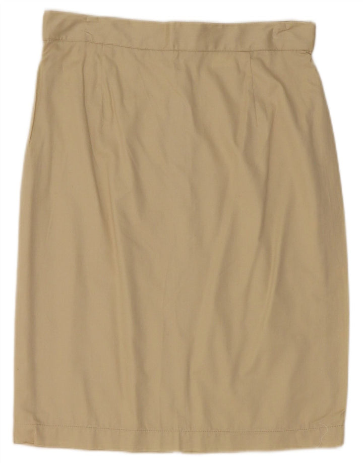 Vintage Womens Pencil Skirt W28 Medium Beige Cotton