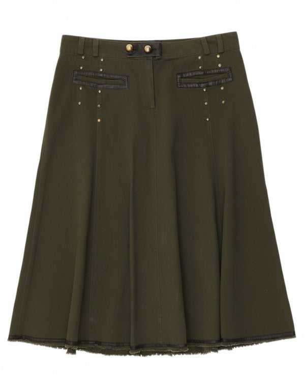 Les Copains Womens Denim Skirt EU 34 XL W34 Green Cotton