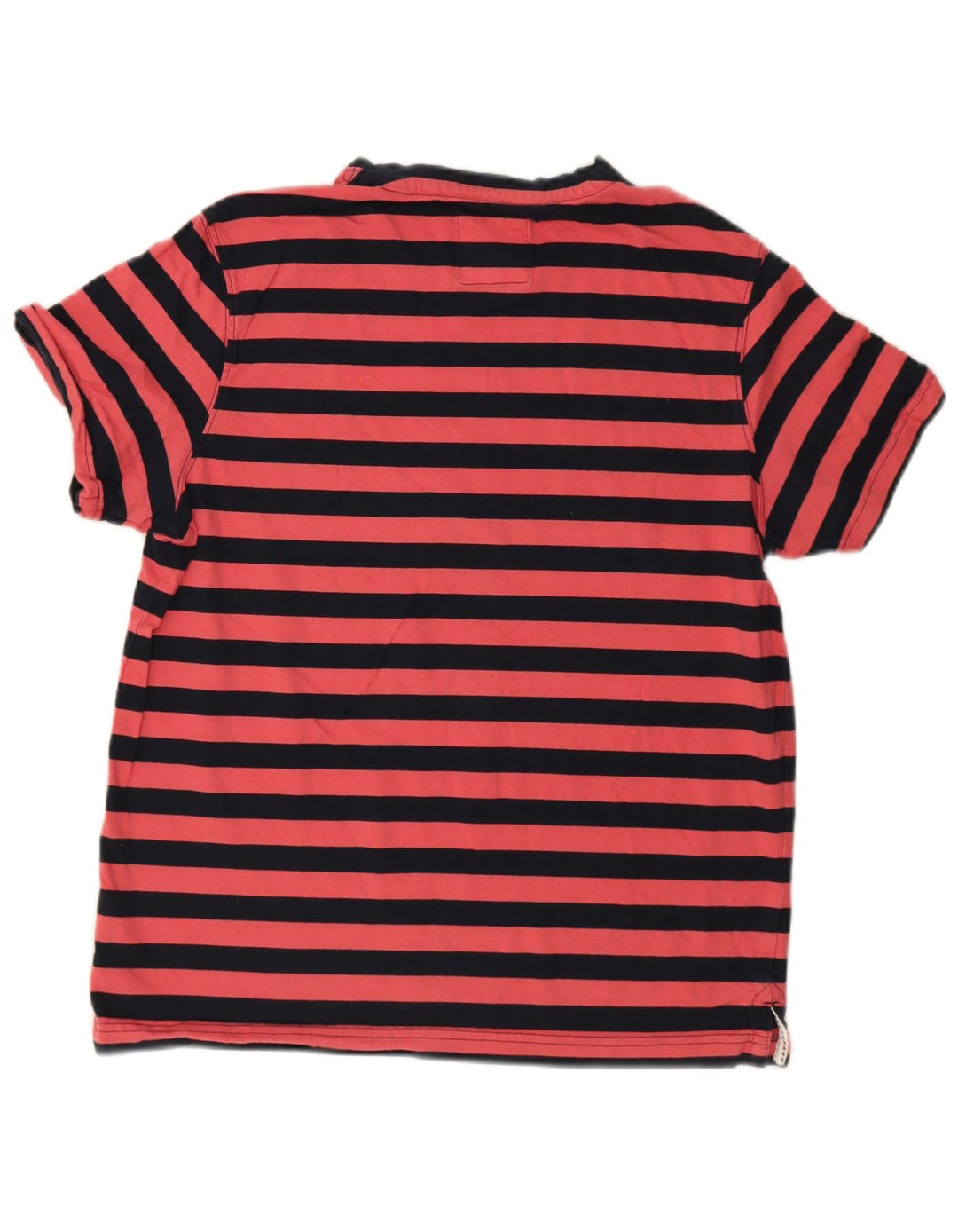Crew Clothing Mens T-Shirt Top Medium Pink Striped Cotton