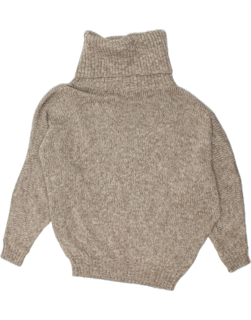 ICEBERG Womens Graphic Roll Neck Jumper Sweater UK 18 XL Grey Flecked Wool Vintage Iceberg and Second-Hand Iceberg from Messina Hembry 