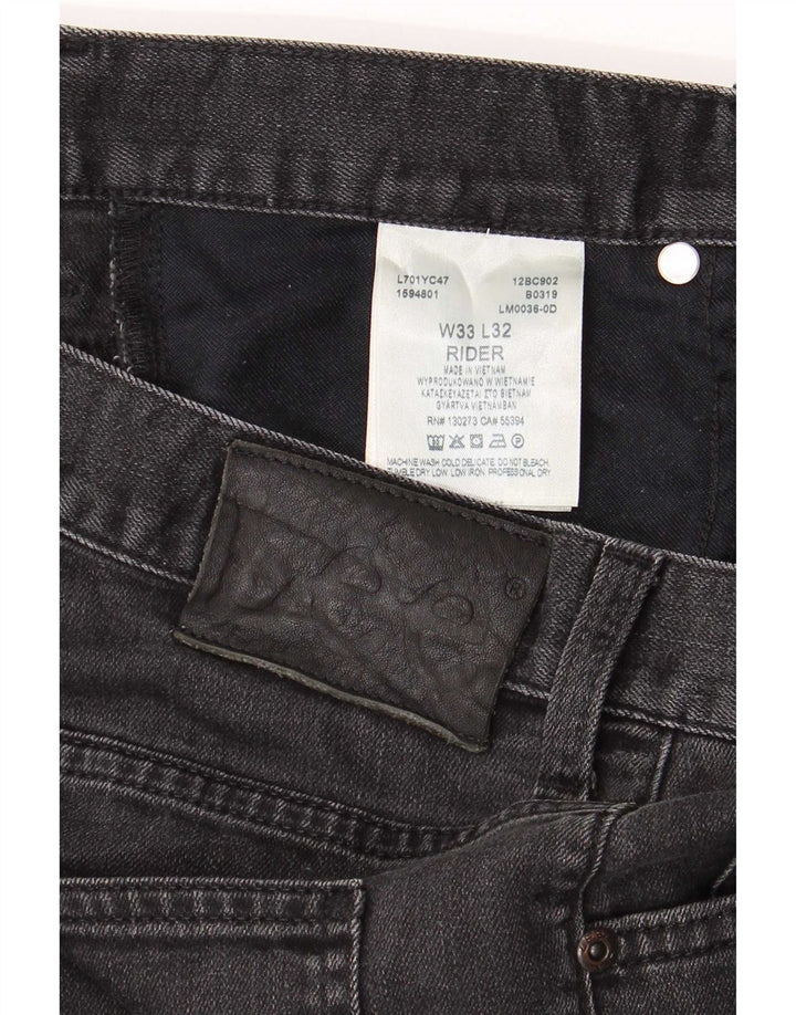 Lee Mens Rider Straight Jeans W33 L29 Grey Cotton