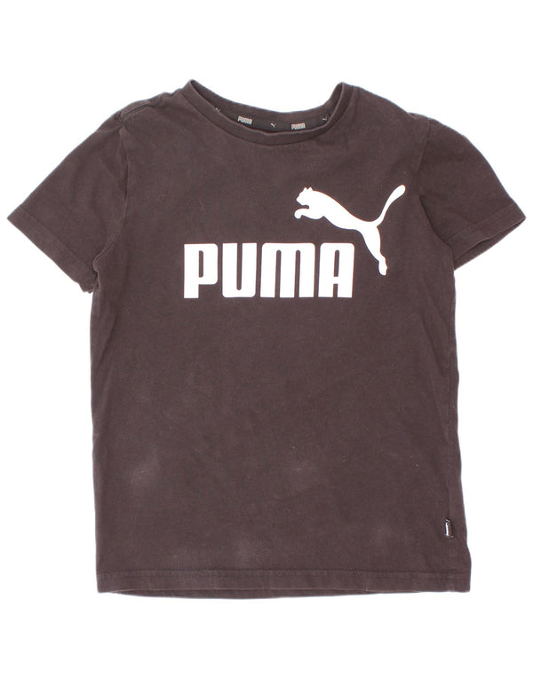Puma Boys Graphic T-Shirt Top 9-10 Years Black Cotton