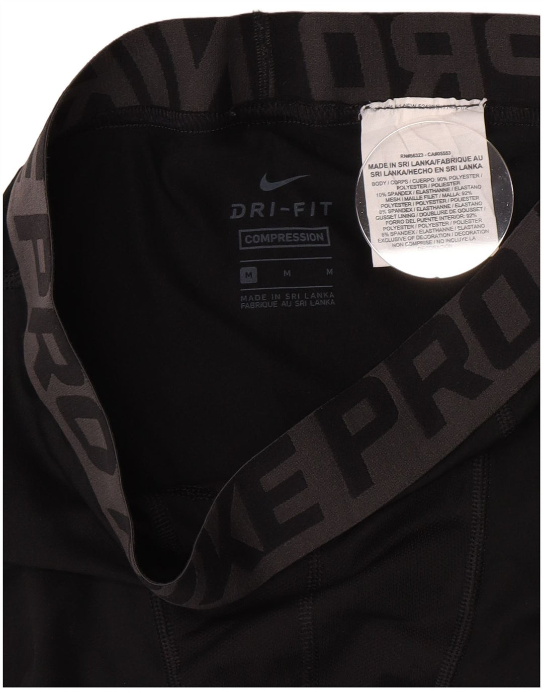 Nike Boys Compression Graphic Leggings 10-11 Years Medium Black Polyester
