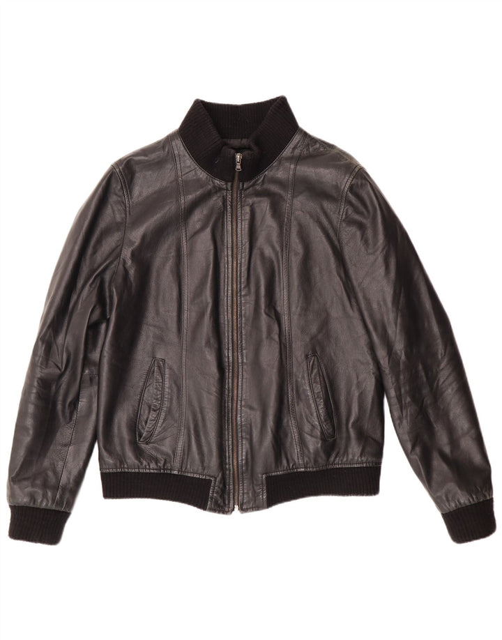 Talenti Womens Leather Jacket UK 14 Large Black