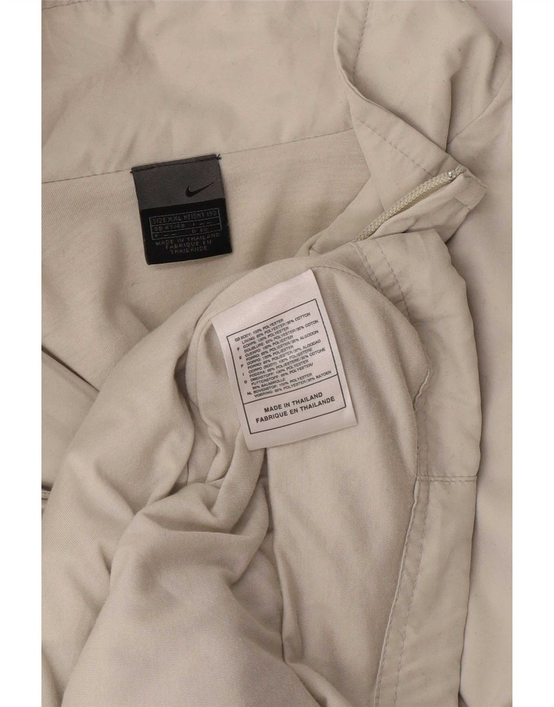 Nike Mens Tracksuit Top Jacket UK 47/48 2XL Beige Colourblock Polyester
