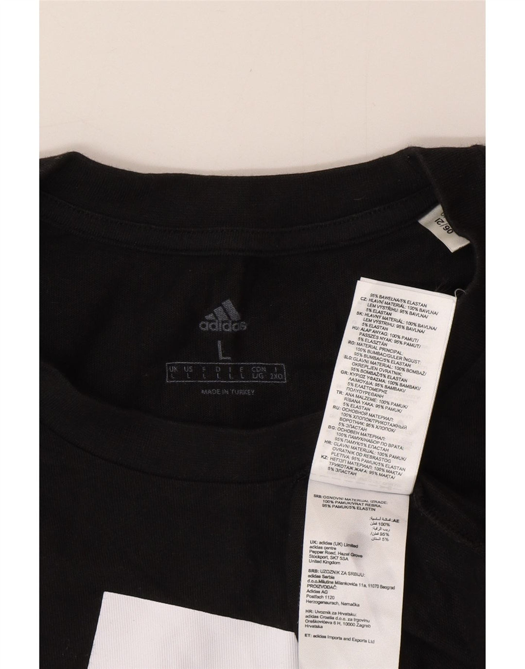 Adidas Mens Graphic T-Shirt Top Large Black Cotton