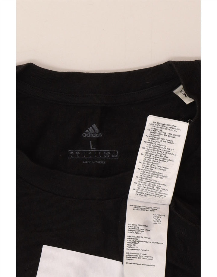 Adidas Mens Graphic T-Shirt Top Large Black Cotton