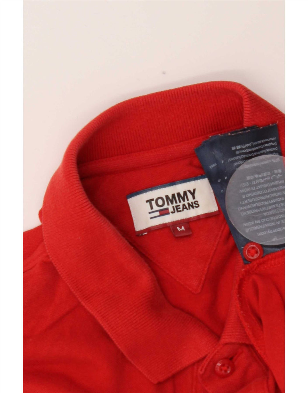 Tommy Hilfiger Mens Polo Shirt Medium Red Cotton
