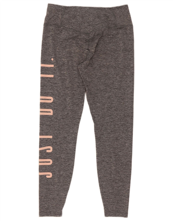 Nike Womens Graphic Leggings UK 12 Medium Grey Flecked Polyester