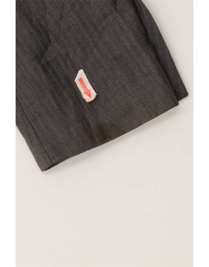 Zara Mens 3 Button Blazer Jacket EU 50 Medium Grey Striped Wool