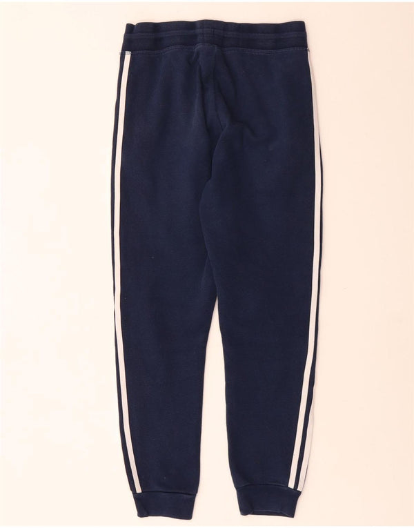 ADIDAS Boys Tracksuit Trousers Joggers 11-12 Years  Navy Blue Cotton