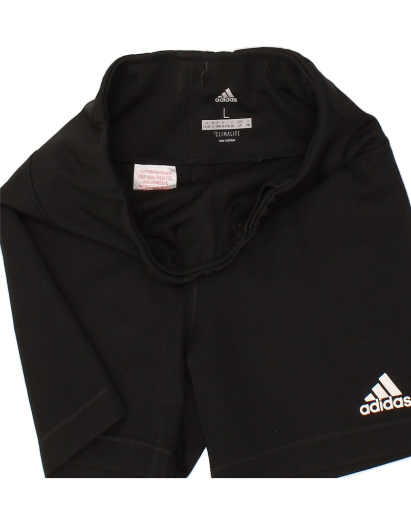 ADIDAS Girls Climalite Graphic Sport Shorts 13-14 Years Large Black | Vintage Adidas | Thrift | Second-Hand Adidas | Used Clothing | Messina Hembry 