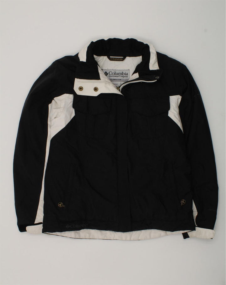 COLUMBIA Girls Windbreaker Jacket 10-11 Years Black Colourblock Nylon | Vintage Columbia | Thrift | Second-Hand Columbia | Used Clothing | Messina Hembry 