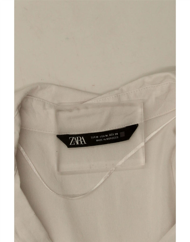 Zara Womens Oversized Shirt UK 14 Medium White Cotton
