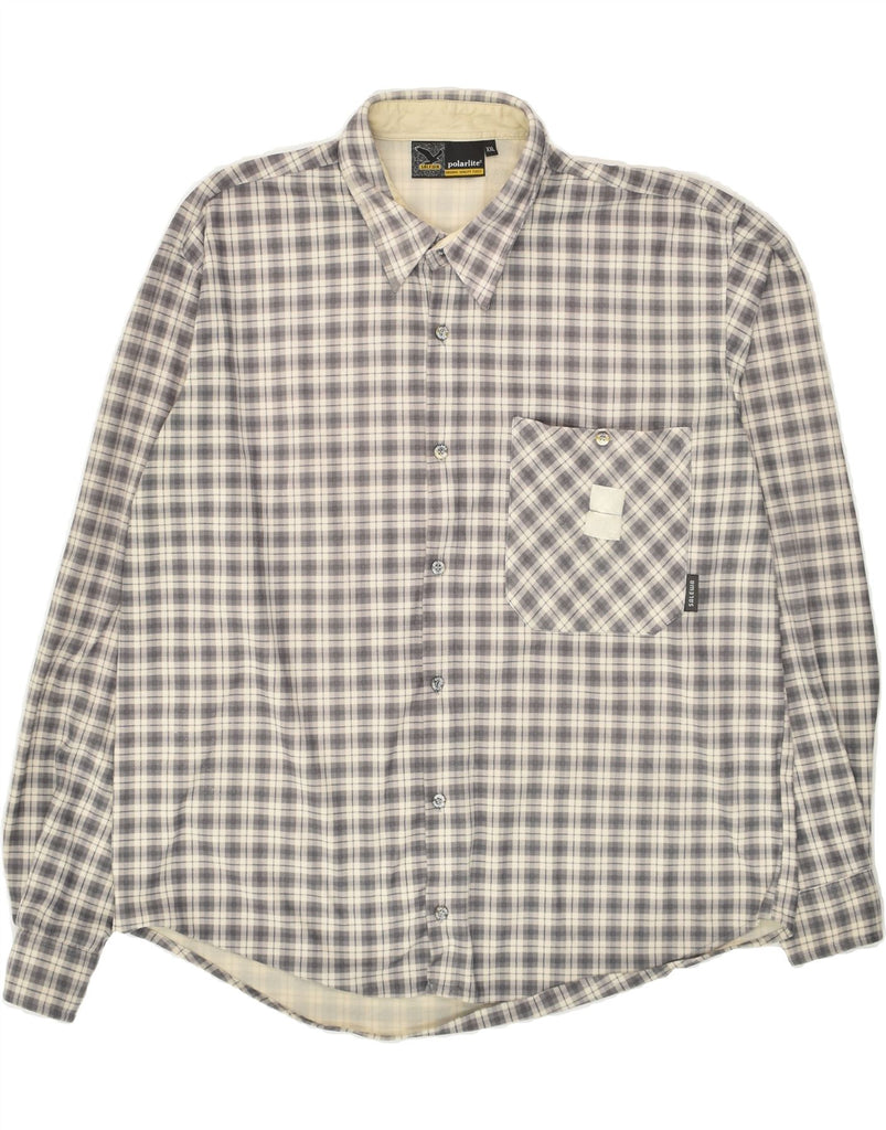 SALEWA Mens Shirt 2XL Grey Check Polyester | Vintage SALEWA | Thrift | Second-Hand SALEWA | Used Clothing | Messina Hembry 