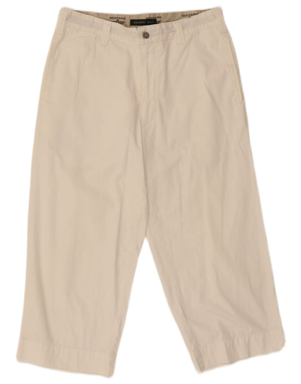Dockers Womens Straight Capri Trousers W31 L22 Off White