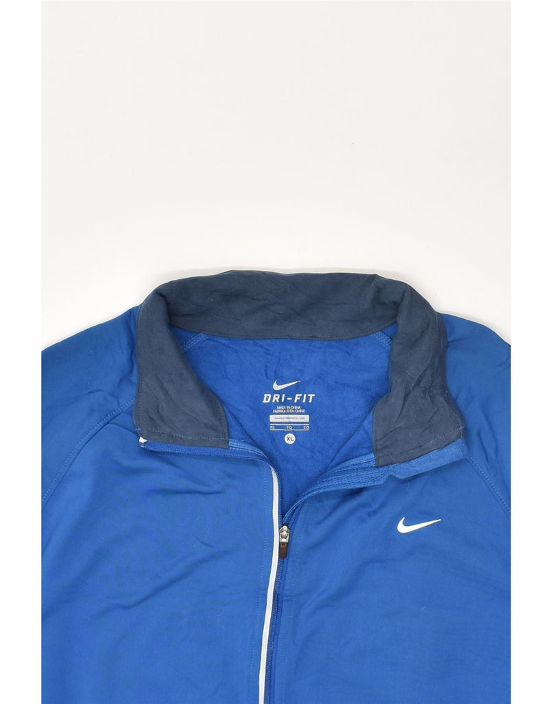 NIKE Womens Dri Fit Tracksuit Top Jacket UK 18 XL Blue Polyester | Vintage Nike | Thrift | Second-Hand Nike | Used Clothing | Messina Hembry 